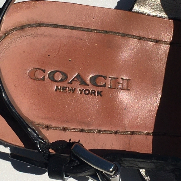 Coach Leather Thong Sandal Shoe Size 8.5 U.S. 38.5 EUR Black - Picture 4 of 7